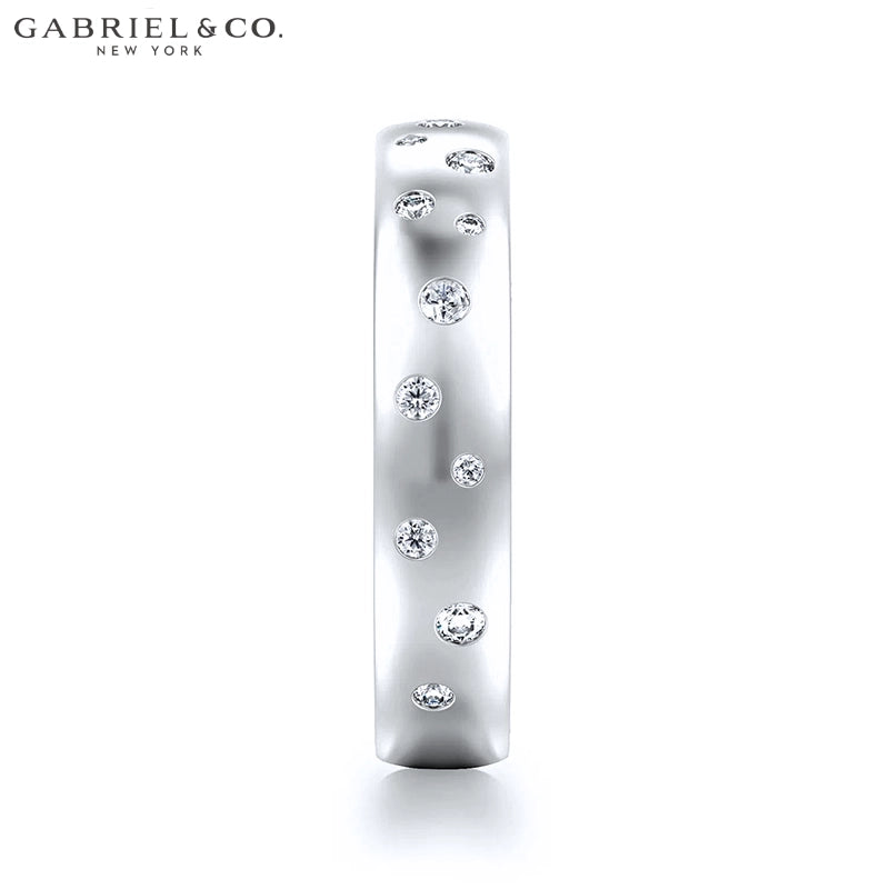0.24ctw Natural Diamond Burnished Set Ring 4.2mm