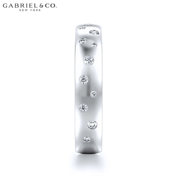 Natural Diamond Burnished Set Ring 4.2mm