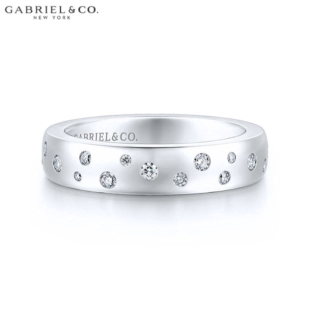 Natural Diamond Burnished Set Ring 4.2mm