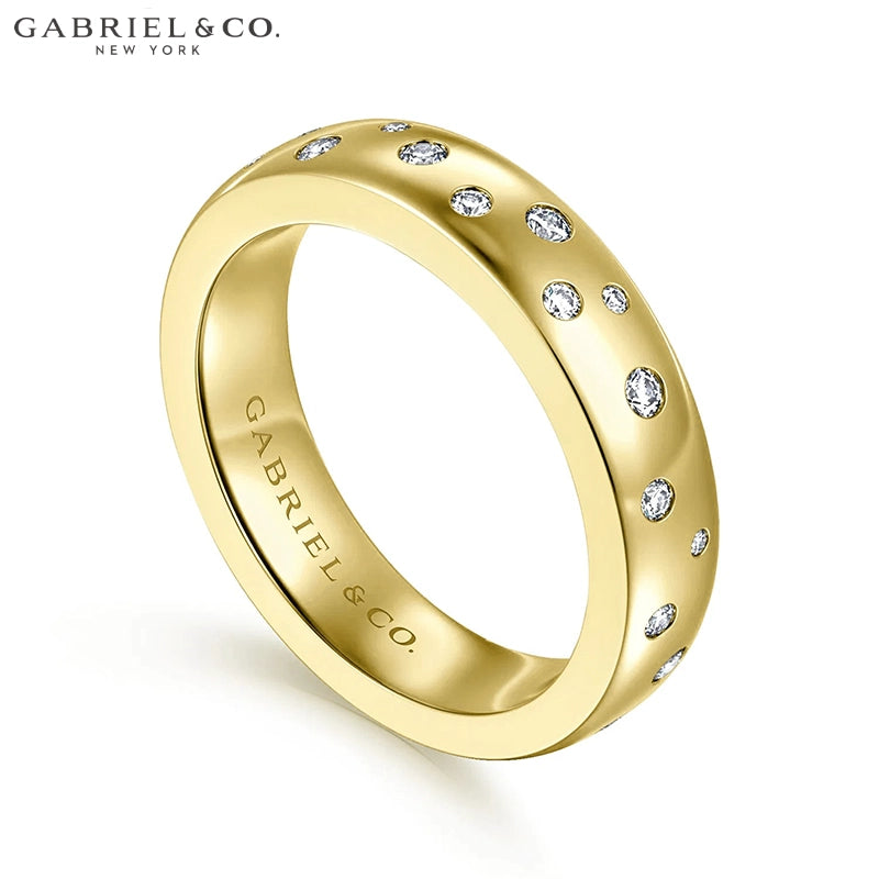 0.24ctw Natural Diamond Burnished Set Ring 4.2mm