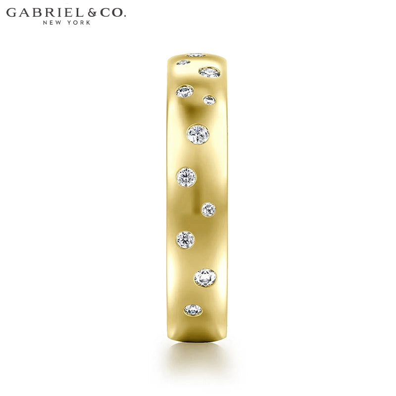0.24ctw Natural Diamond Burnished Set Ring 4.2mm