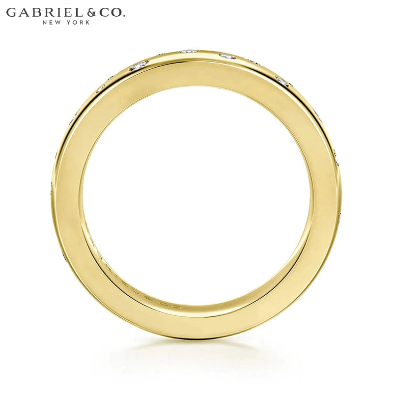 0.24ctw Natural Diamond Burnished Set Ring 4.2mm