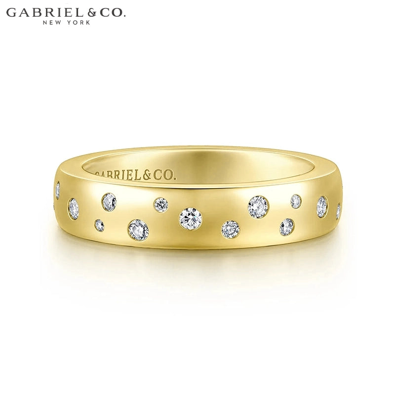 0.24ctw Natural Diamond Burnished Set Ring 4.2mm