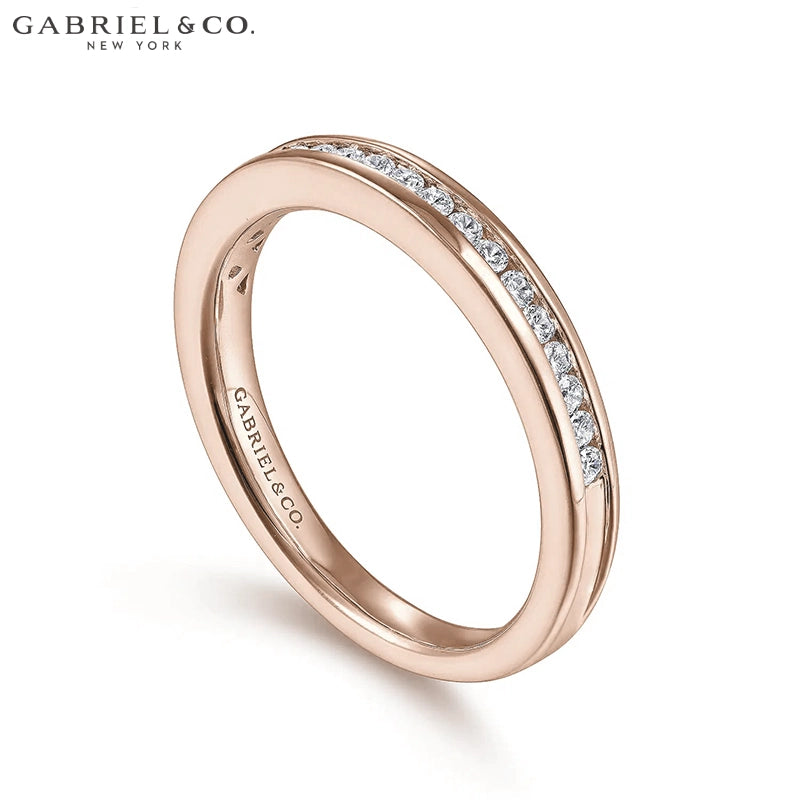 0.25ctw Natural Diamond Channel Set Ring 2.6mm