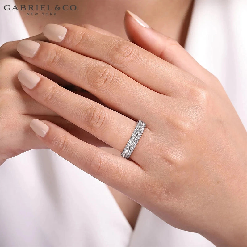 0.95ctw Natural Diamond Micro Pavé Ring 4.0mm
