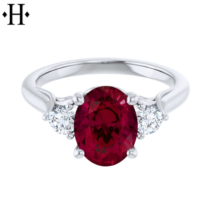 Lab Grown Ruby & Diamond Ring