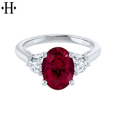 Lab Grown Ruby & Diamond Ring