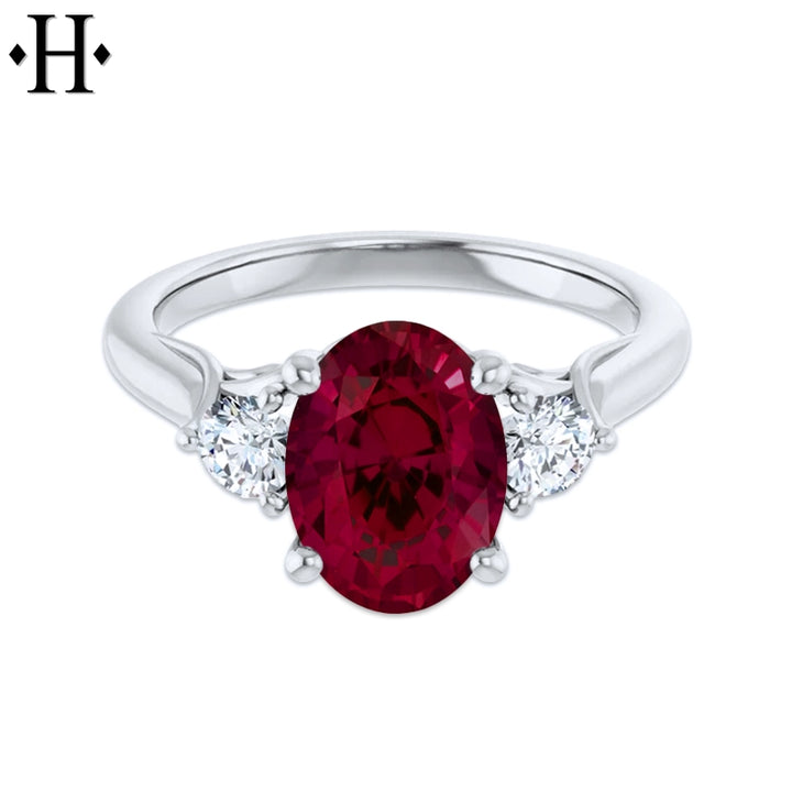 Lab Grown Ruby & Diamond Ring