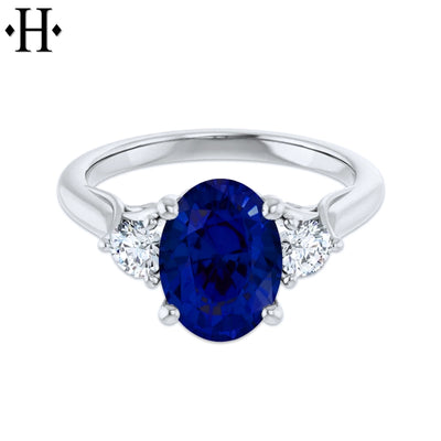 Lab Grown Sapphire & Diamond Ring