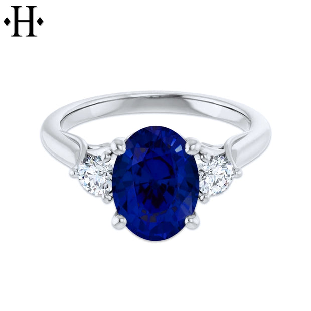 Lab Grown Sapphire & Diamond Ring