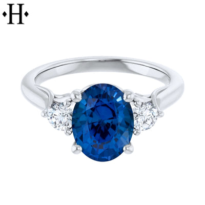 Lab Grown Sapphire & Diamond Ring