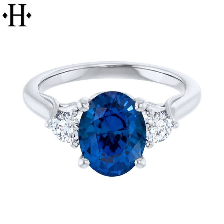 Lab Grown Sapphire & Diamond Ring