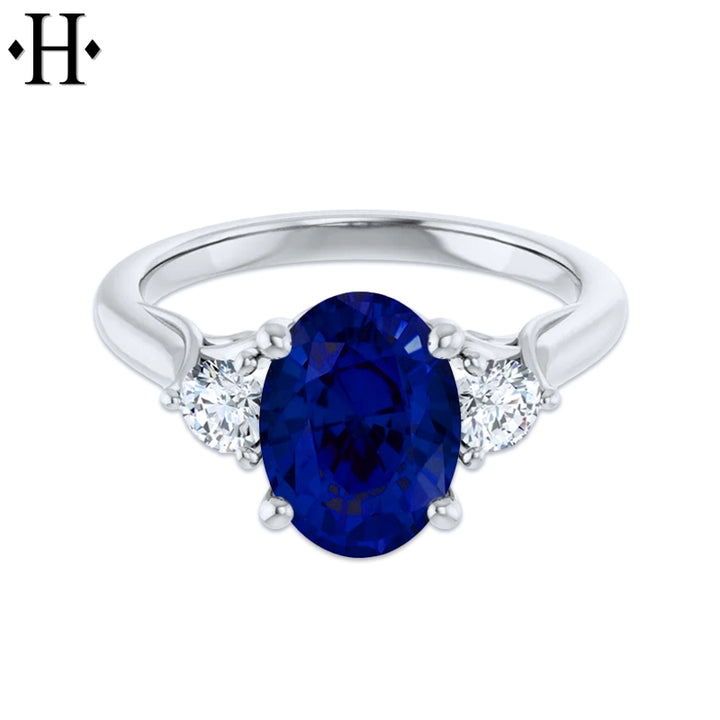 Lab Grown Sapphire & Diamond Ring