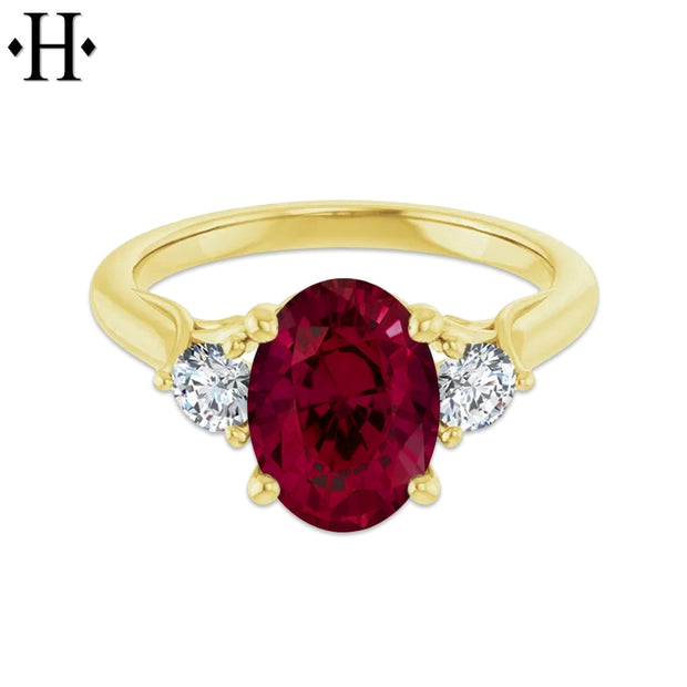 Lab Grown Ruby & Diamond Ring