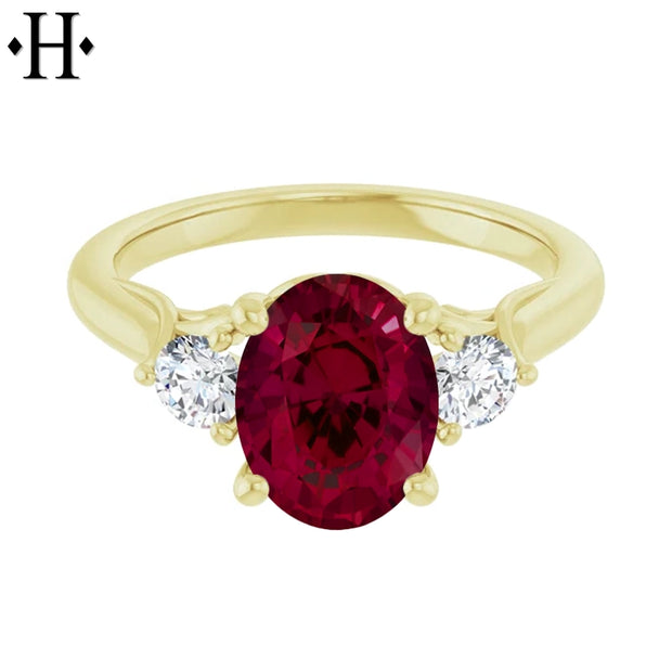 Lab Grown Ruby & Diamond Ring