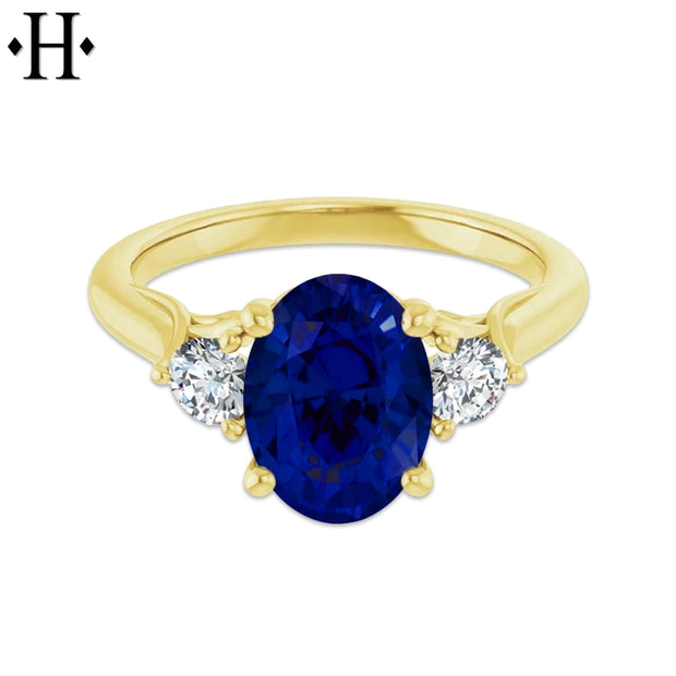 Lab Grown Sapphire & Diamond Ring
