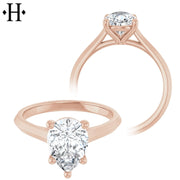 0.75ctr-2.00ctr Pear Cut Lab Grown Diamond Ring