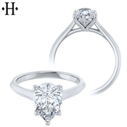 0.75ctr-2.00ctr Pear Cut Lab Grown Diamond Ring