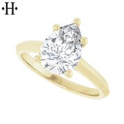 0.75ctr-2.00ctr Pear Cut Lab Grown Diamond Ring