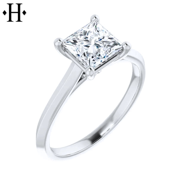 1.00ctw Internally Flawless Princess Cut Lab Grown Diamond Ring