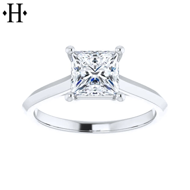 1.00ctw Internally Flawless Princess Cut Lab Grown Diamond Ring