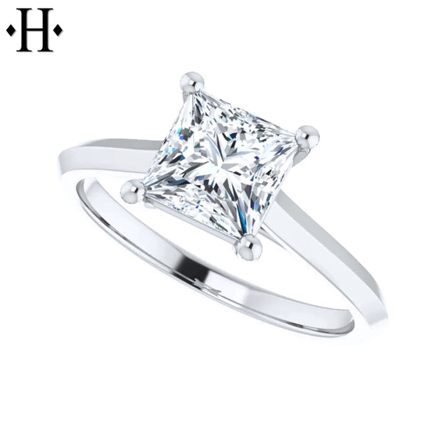 1.00ctw Internally Flawless Princess Cut Lab Grown Diamond Ring
