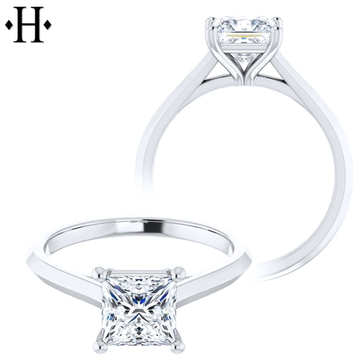 1.00ctw Internally Flawless Princess Cut Lab Grown Diamond Ring