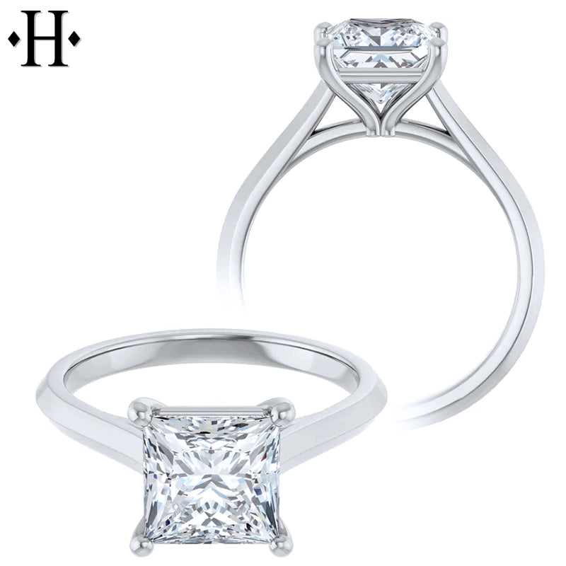 1.00ctr-2.00ctr Princess Cut Lab Grown Diamond Ring