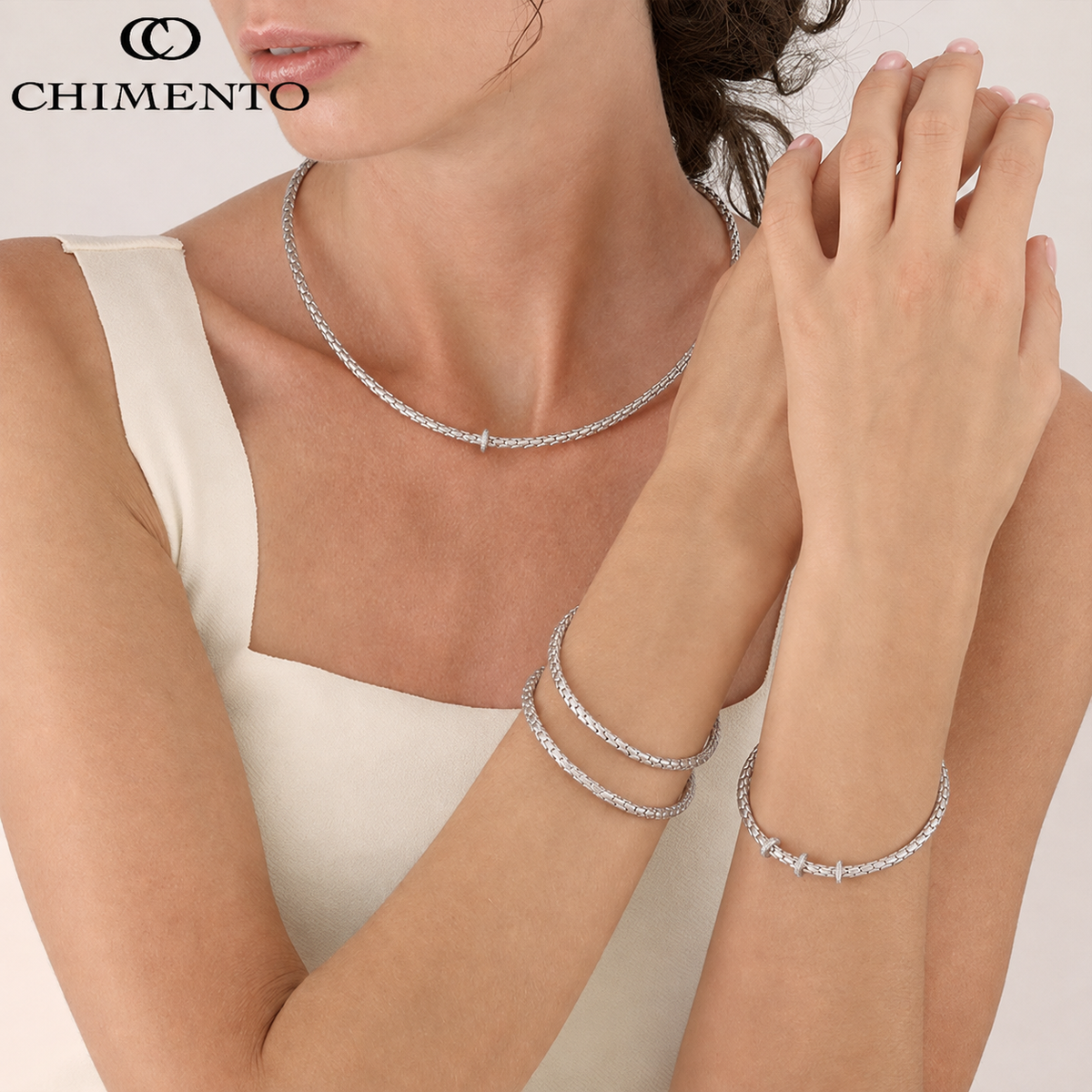 Natural Diamond Rondelle Stretch Spring Bracelet 3.5mm