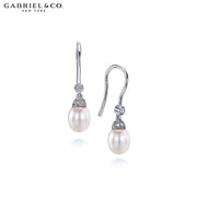 Pearl & Diamond Drop Earrings