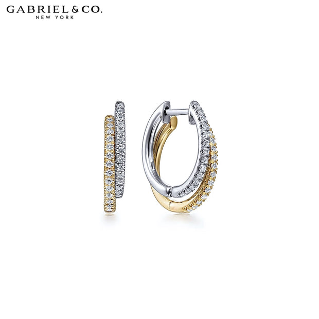 0.30cts Diamond Hoop Earrings 15mm