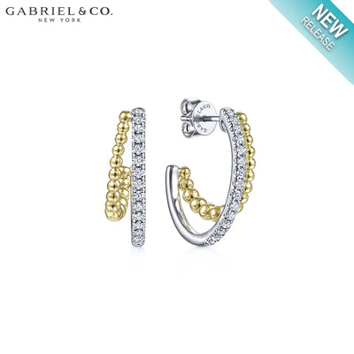 Natural Diamond Hoop Earrings 20mm