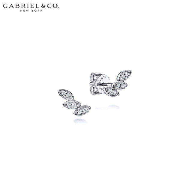 Natural Diamond Leaf Earrings