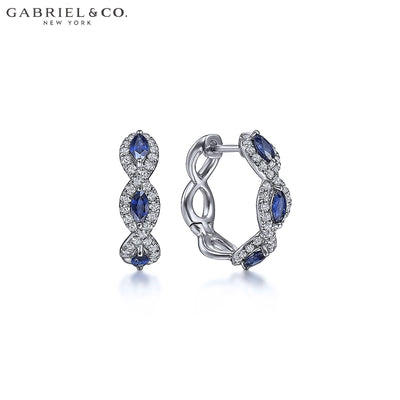 14kt Sapphire & Diamond Halo Twist Earrings