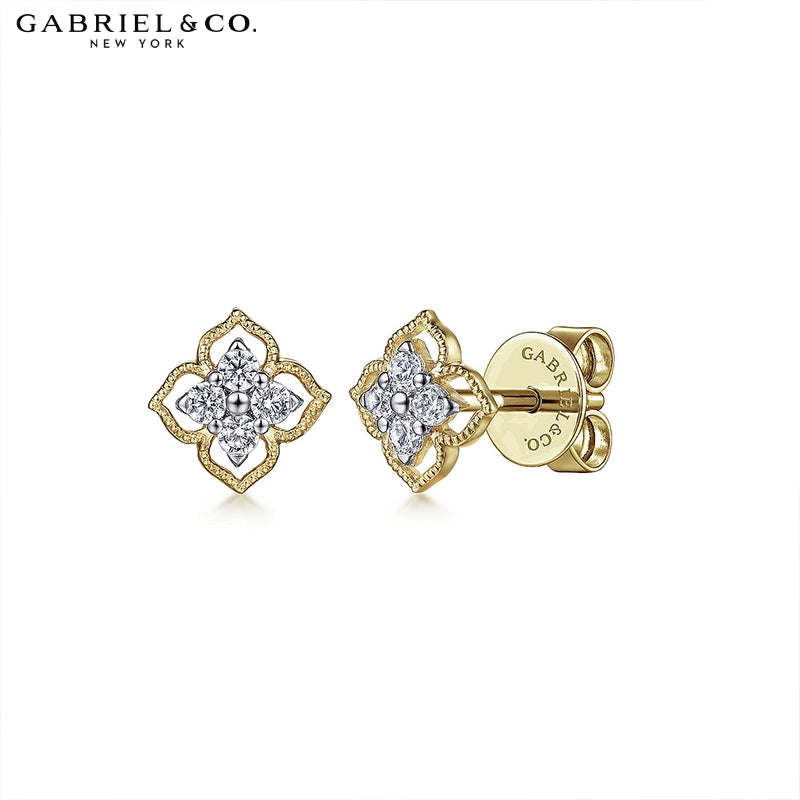 Natural Diamond Floral Earrings