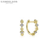 Natural Diamond Hoop Earrings 13mm