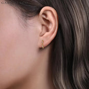 Natural Diamond Hoop Earrings 13mm