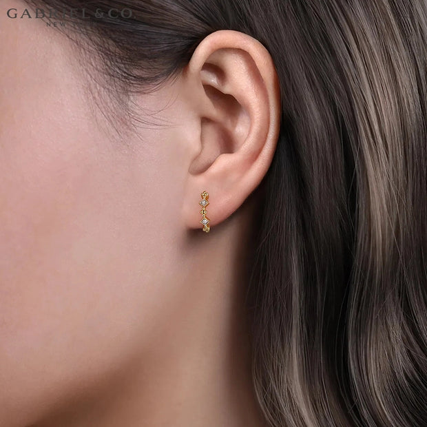 Natural Diamond Hoop Earrings 13mm