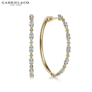 0.62cts Diamond Locking Hoop Earrings 40mm