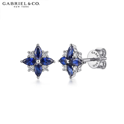 14kt Sapphire & Diamond Star Earrings