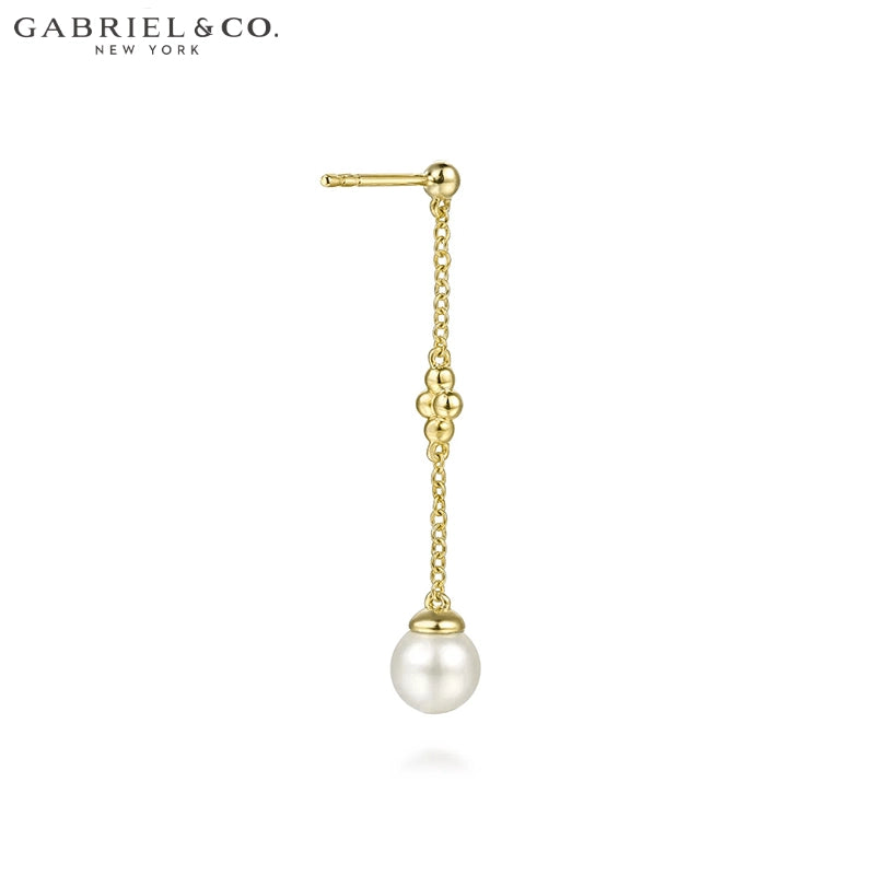 14kt Genuine Pearl Drop Earrings