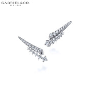 Natural Diamond Climber Earrings