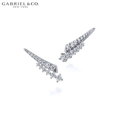 Natural Diamond Climber Earrings