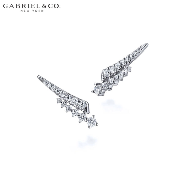Natural Diamond Climber Earrings