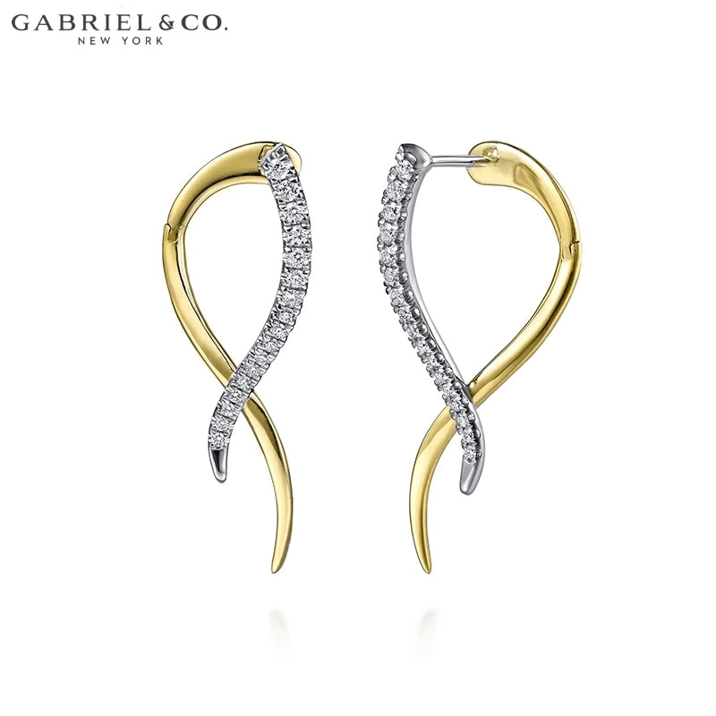 14kt Natural Diamond Bypass Earrings