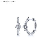 Natural Diamond Hoop Earrings 15mm