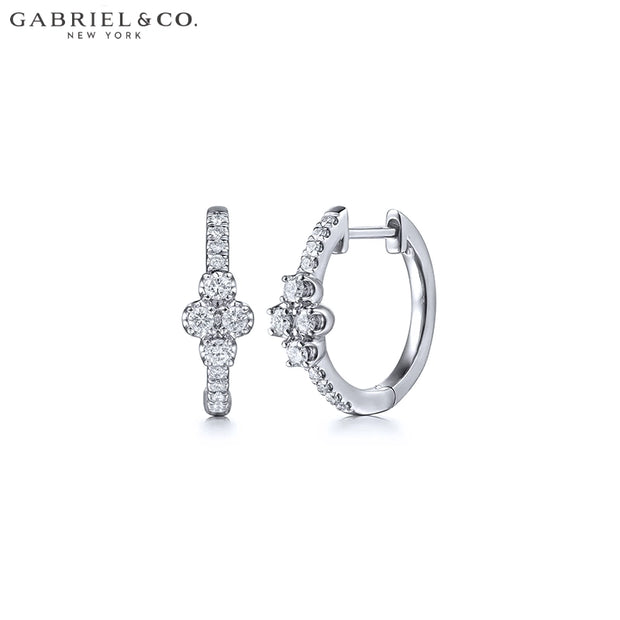 Natural Diamond Hoop Earrings 15mm