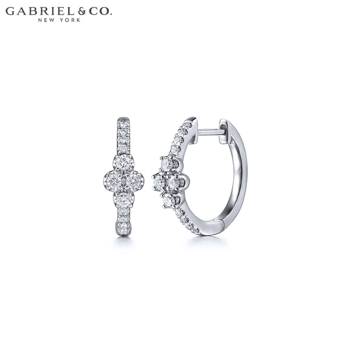 Natural Diamond Hoop Earrings 15mm