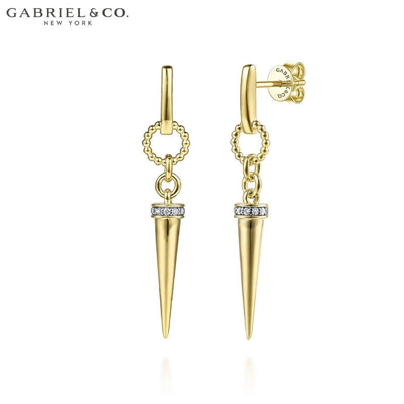 14kt Natural Diamond Drop Earrings