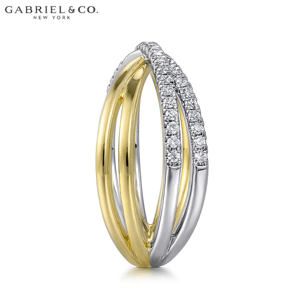 Natural Diamond Criss Cross Ring 10.0mm